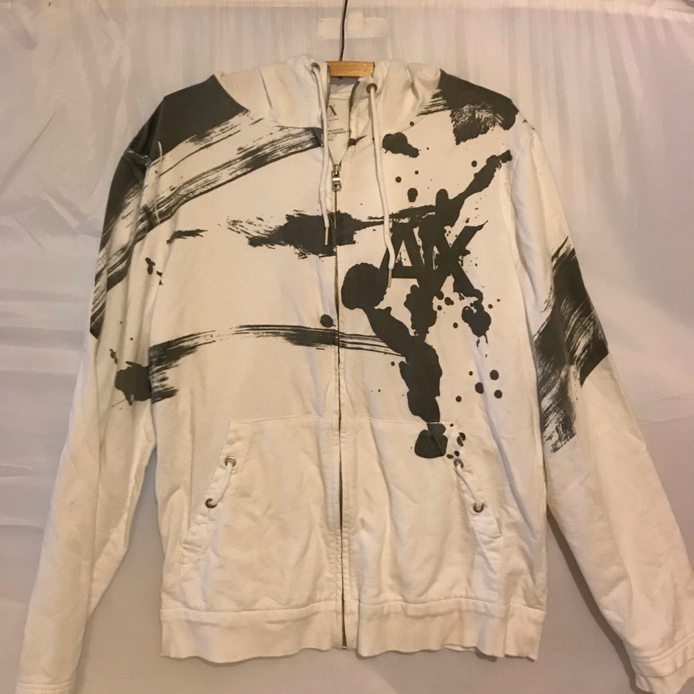 Armani Exchange White Adult Unisex Hoodie XL